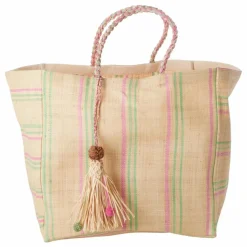 Sac shopping en raphia | Rose