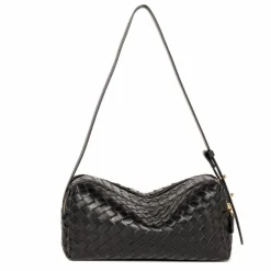 Sac Trousse Cuir Tressé | Noir