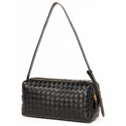 Sac Trousse Cuir Tressé | Noir