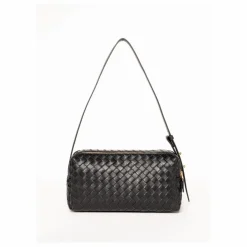Sac Trousse Cuir Tressé | Noir