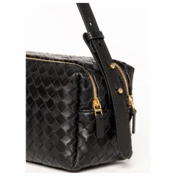 Sac Trousse Cuir Tressé | Noir