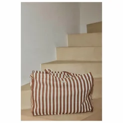 Sac week-end à rayures en coton | Mocha