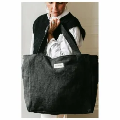 Sac zippé en lin | Noir