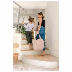 Sac zippé en lin | Rose poudré