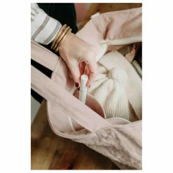 Sac zippé en lin | Rose poudré