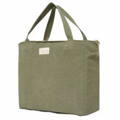 Sac zippé en lin | Vert kaki