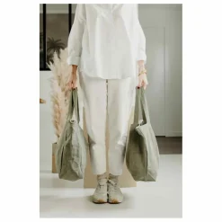Sac zippé en lin | Vert kaki