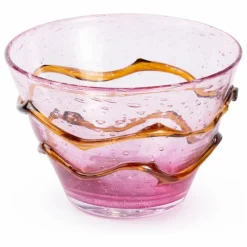 Saladier en verre Roméo | Rose fuschia