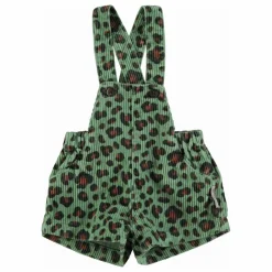 Salopette Courte Léopard Velours Côtelé | Vert