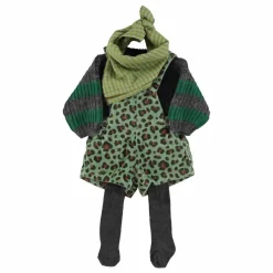 Salopette Courte Léopard Velours Côtelé | Vert