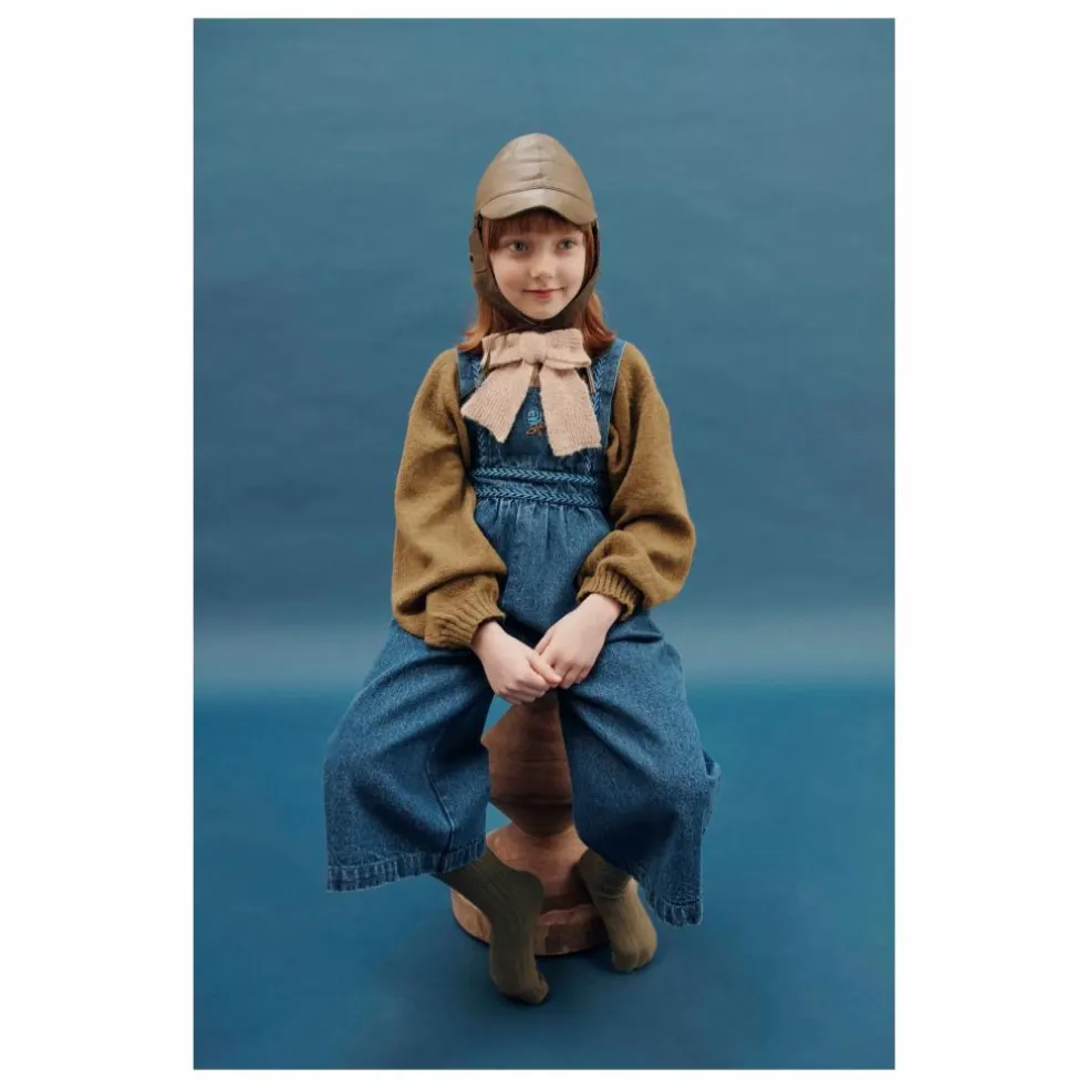 Salopette en Jean Brodée | Bleu