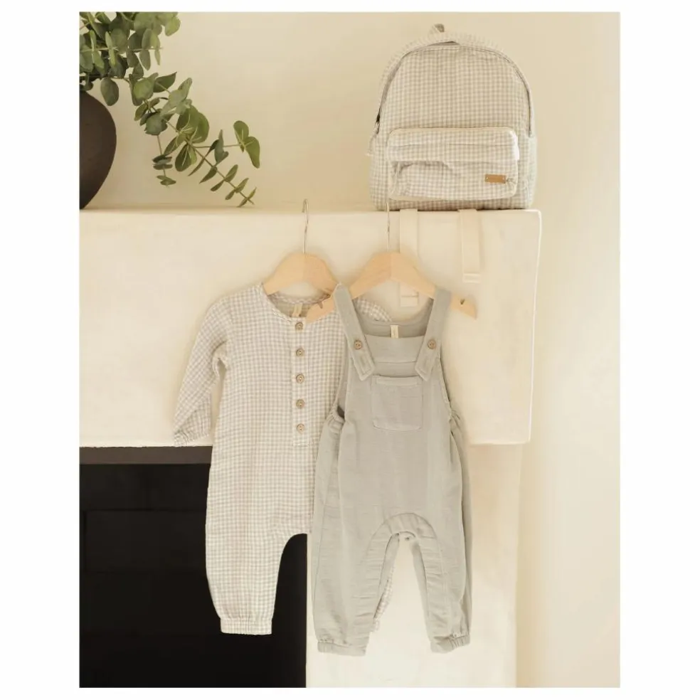 Salopette Gaze de Coton Bio | Bleu gris