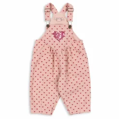 Salopette Nola Cœurs Coton Bio | Rose