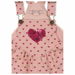 Salopette Nola Cœurs Coton Bio | Rose