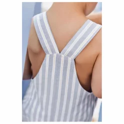 Salopette Rayée | Bleu ciel
