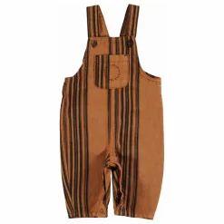 Salopette Rayée Coton Bio Bébé | Marron