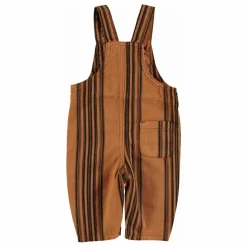Salopette Rayée Coton Bio Bébé | Marron