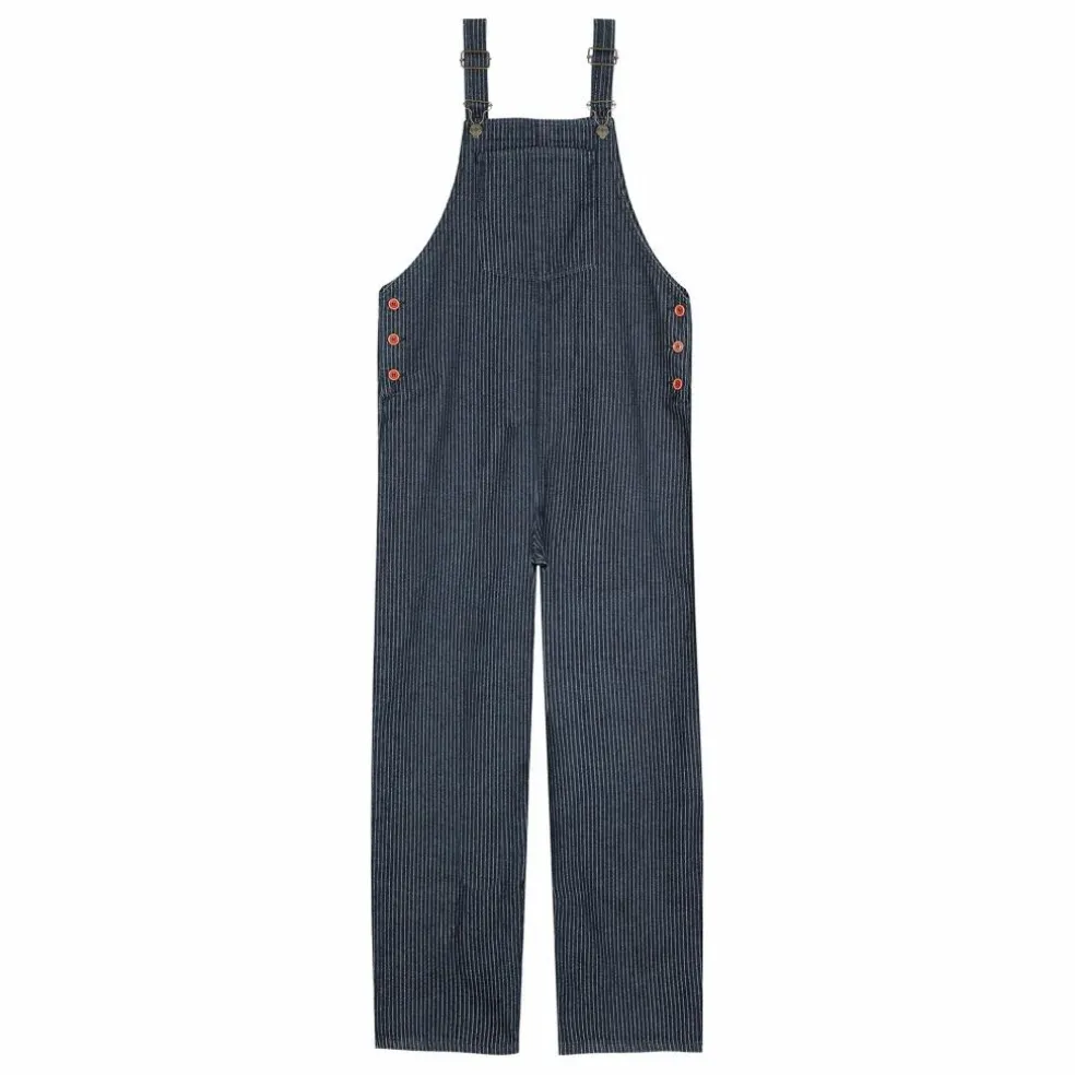 Salopette Rayée Denim Coton Bio - Collection Femme | Bleu marine