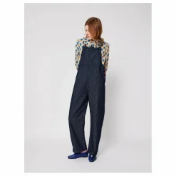 Salopette Rayée Denim Coton Bio - Collection Femme | Bleu marine