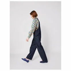 Salopette Rayée Denim Coton Bio - Collection Femme | Bleu marine