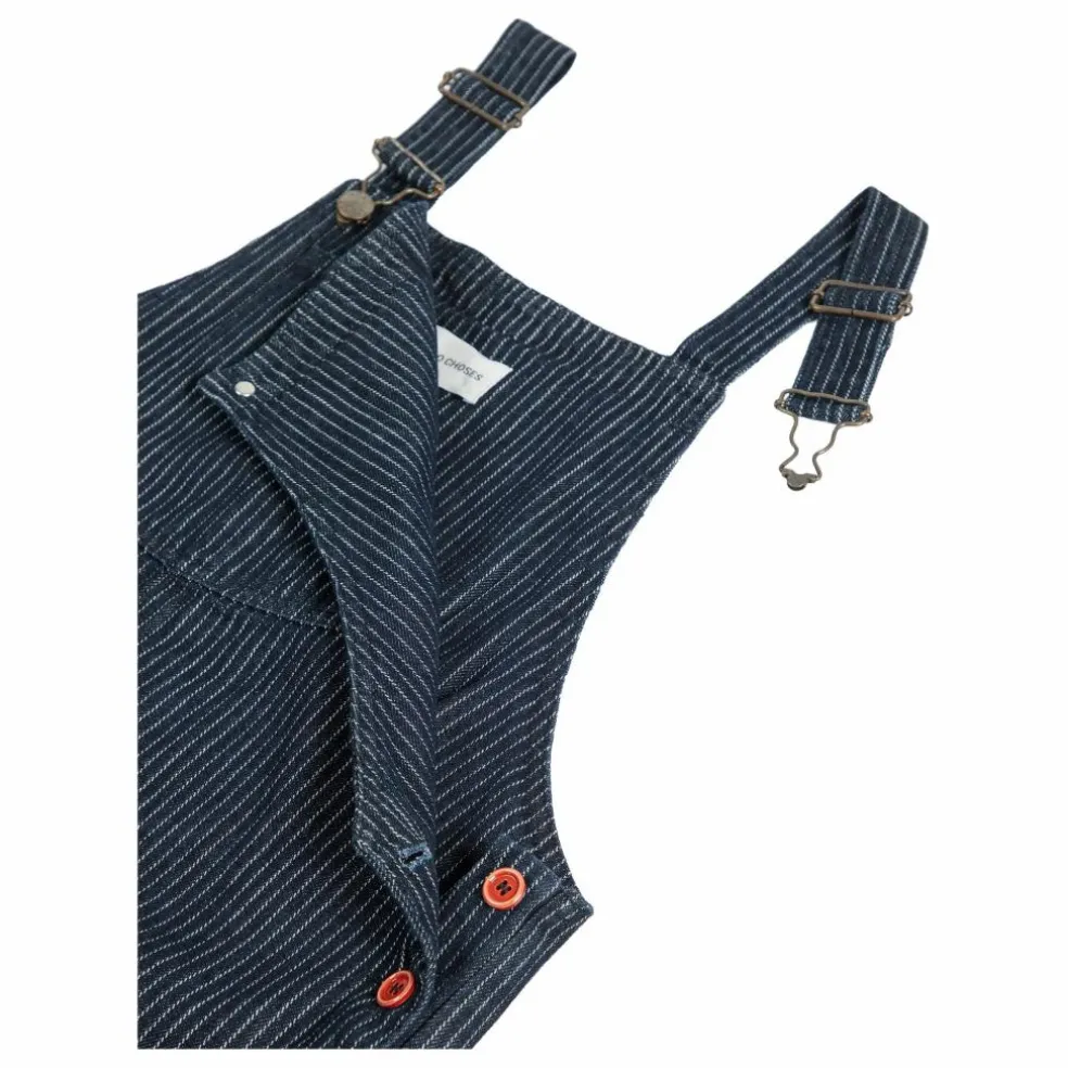 Salopette Rayée Denim Coton Bio - Collection Femme | Bleu marine