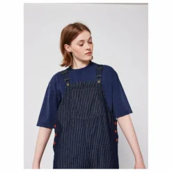 Salopette Rayée Denim Coton Bio - Collection Femme | Bleu marine