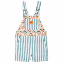 Salopette Short Fleur | Bleu canard