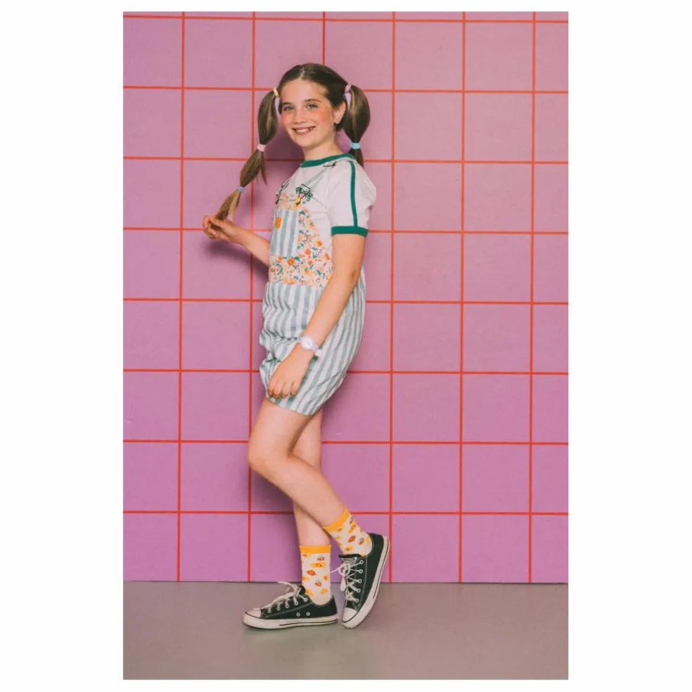 Salopette Short Fleur | Bleu canard