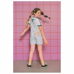Salopette Short Fleur | Bleu canard
