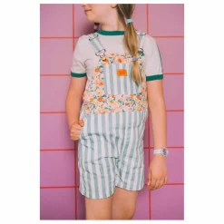 Salopette Short Fleur | Bleu canard