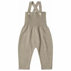 Salopette Taille Haute Laine de Mérinos | Beige chiné
