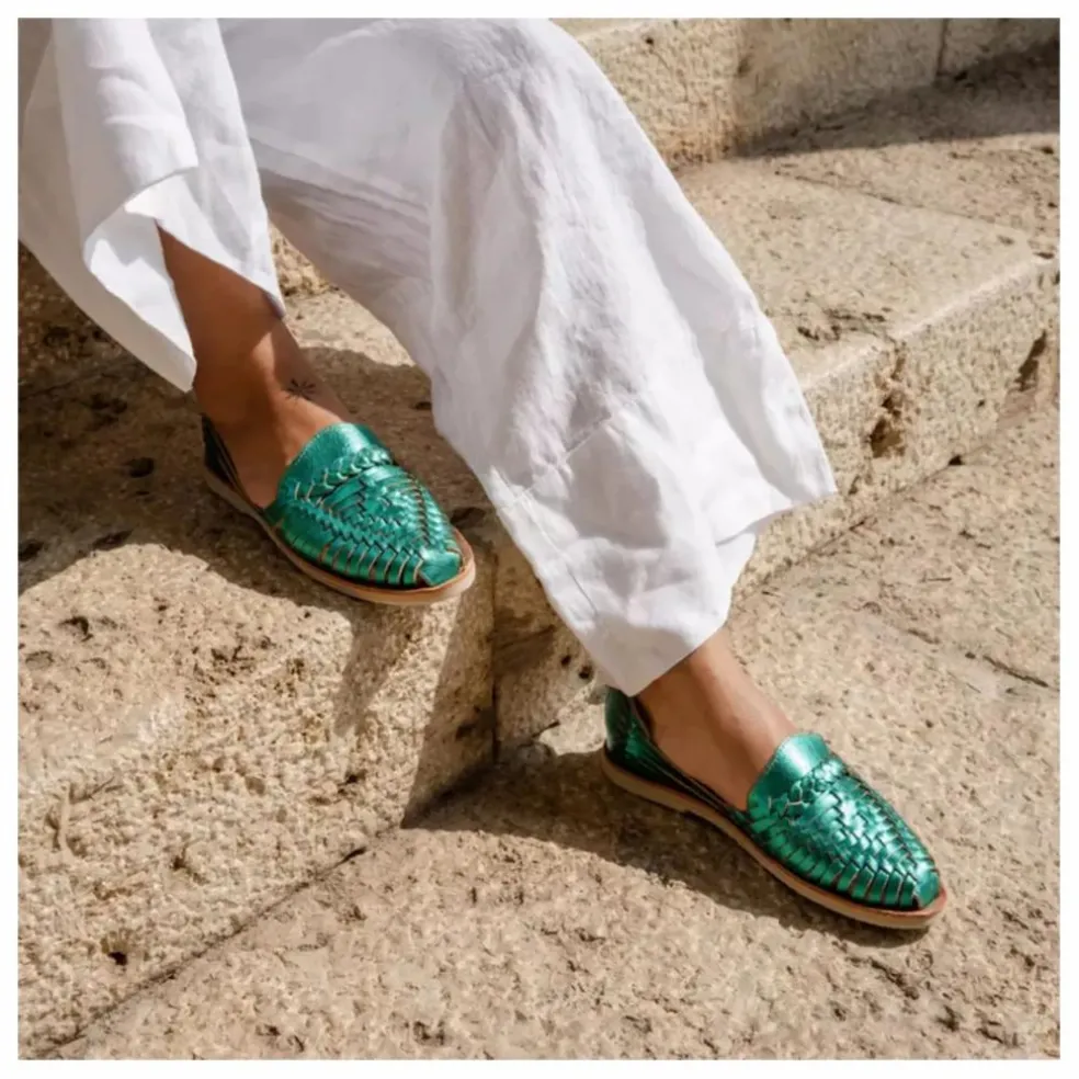 Sandales Alegre Métallisées | Vert émeraude