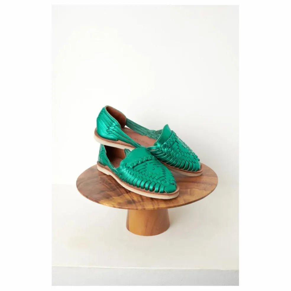 Sandales Alegre Métallisées | Vert émeraude