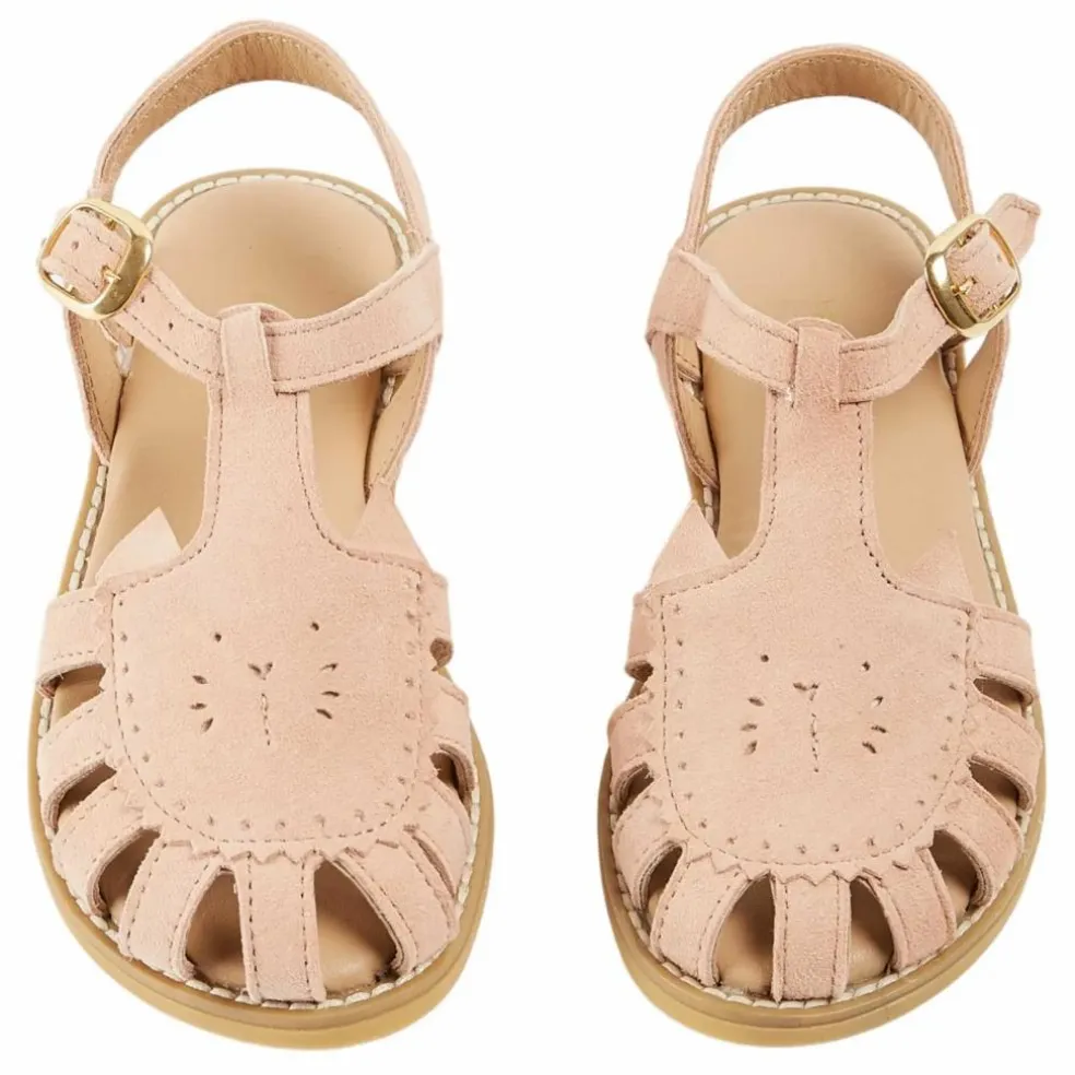 Sandales Chat Cuir | Rose pâle