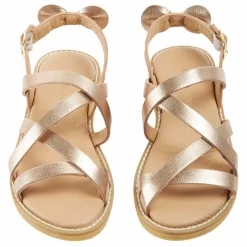 Sandales Croisillons Cuir | Doré