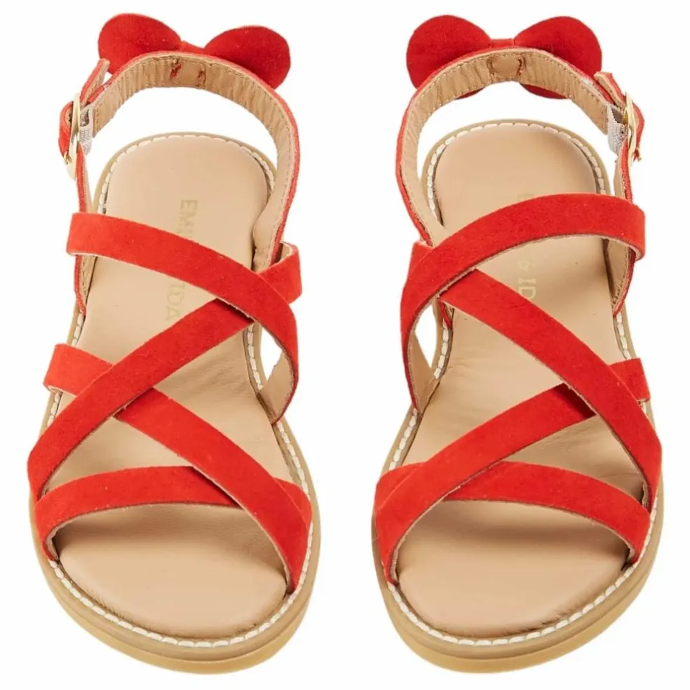 Sandales Croisillons Cuir | Rouge