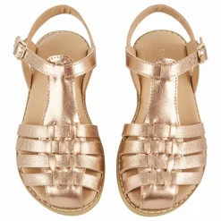 Sandales Croisillons Cuir | Doré
