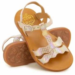 Sandales Plagette Frizz | Or rose