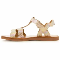 Sandales Plagette Frizz | Or rose