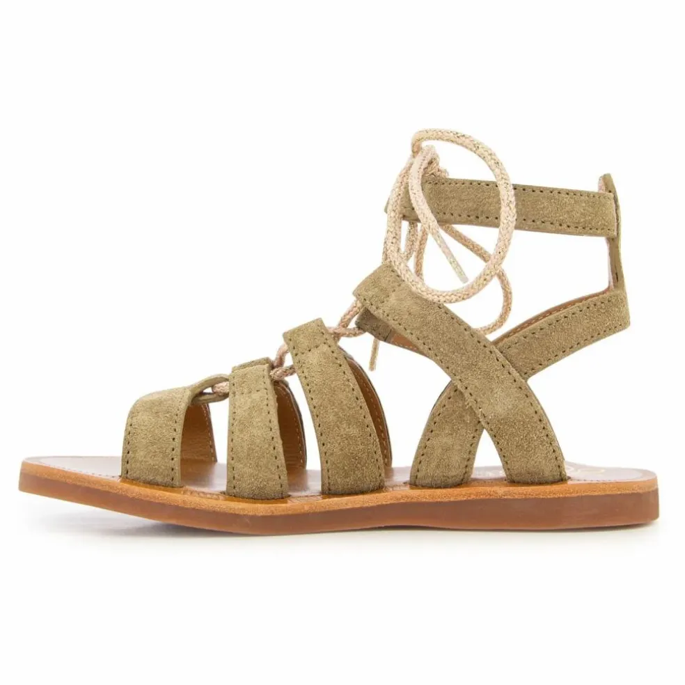 Sandales Plagette Guily Strap | Marron