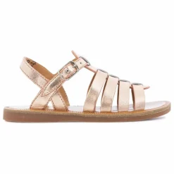Sandales Plagette Strap | Or rose