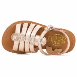 Sandales Plagette Strap | Or rose