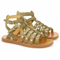 Sandales Plagette Stud | Vert kaki