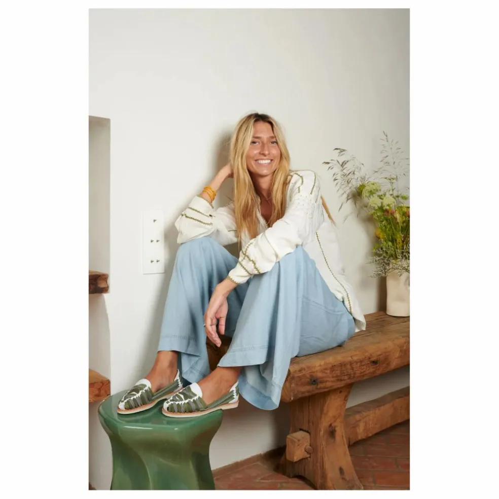 Sandales Rita Blanc | Vert kaki
