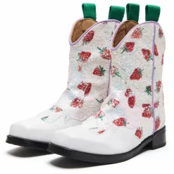 Santiags Fraise Cuir | Blanc
