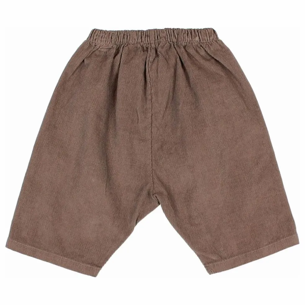 Sarouel Velours Côtelé Coton Bio | Taupe
