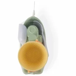 Seau et bateau de plage avec leurs accessoires en bioplastique
