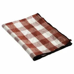 Serviette Bourdon noir toile mimi | Vichy Argile