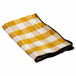 Serviette Bourdon noir toile mimi | Vichy Ocre