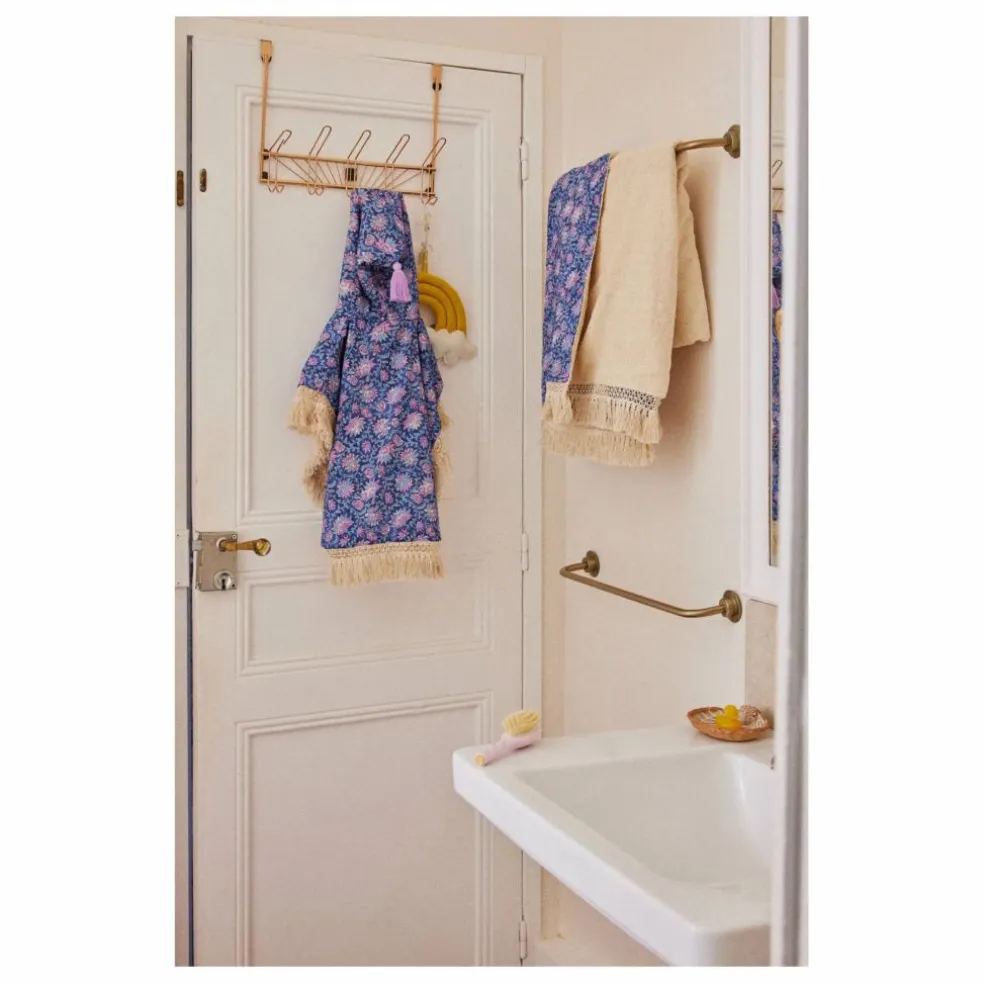Serviette de plage Lana en coton bio | Bleu foncé